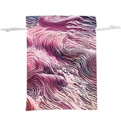 Abstract Pink Ocean Waves Lightweight Drawstring Pouch (xl) by GardenOfOphir