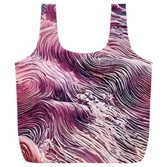 Abstract Pink Ocean Waves Full Print Recycle Bag (xxxl) by GardenOfOphir