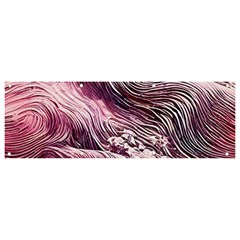 Abstract Pink Ocean Waves Banner And Sign 9  X 3  by GardenOfOphir