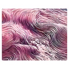 Abstract Pink Ocean Waves One Side Premium Plush Fleece Blanket (medium)