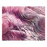 Abstract Pink Ocean Waves One Side Premium Plush Fleece Blanket (Large) 80 x60  Blanket Front