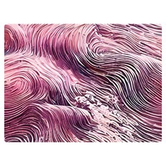 Abstract Pink Ocean Waves One Side Premium Plush Fleece Blanket (extra Small)