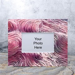 Abstract Pink Ocean Waves White Tabletop Photo Frame 4 x6  by GardenOfOphir