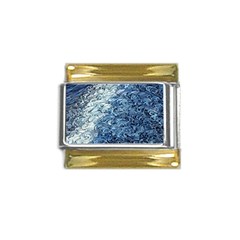 Waves Of The Ocean Gold Trim Italian Charm (9mm)