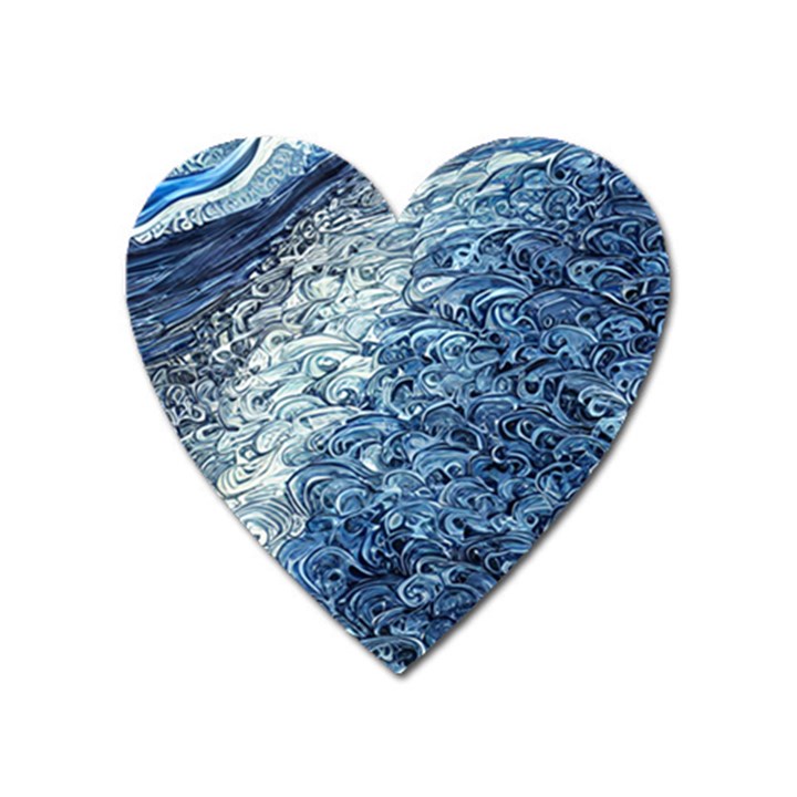 Waves Of The Ocean Heart Magnet