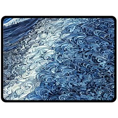 Waves Of The Ocean One Side Fleece Blanket (large) by GardenOfOphir