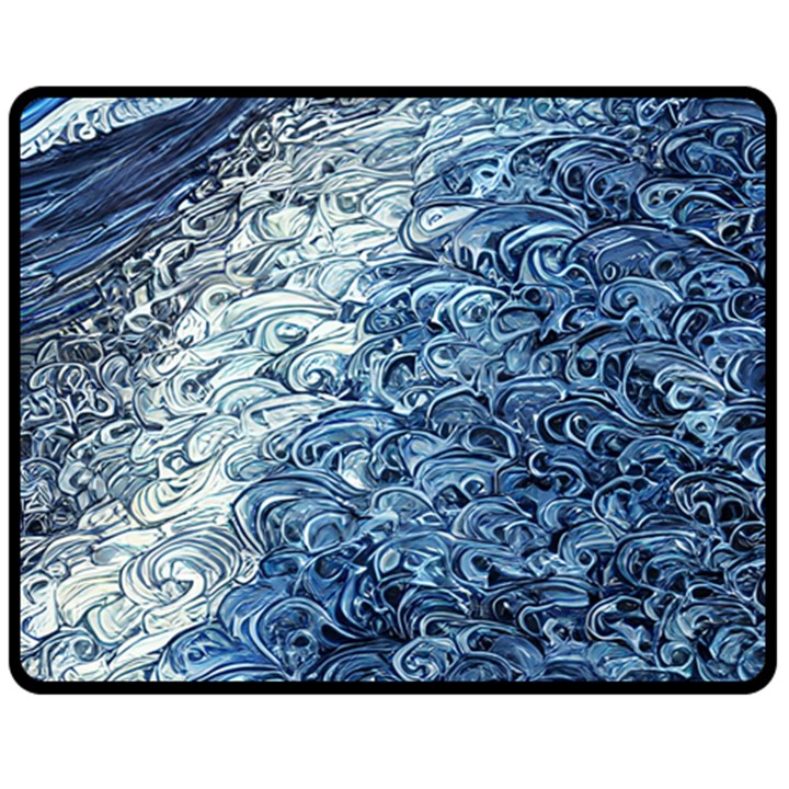 Waves Of The Ocean One Side Fleece Blanket (Medium)