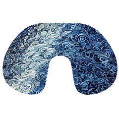 Waves Of The Ocean Travel Neck Pillow by GardenOfOphir