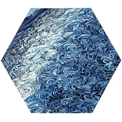 Waves Of The Ocean Wooden Puzzle Hexagon by GardenOfOphir