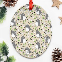 Pattern My Neighbor Totoro Oval Filigree Ornament (two Sides)