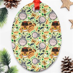 My Neighbor Totoro Pattern Ornament (oval)