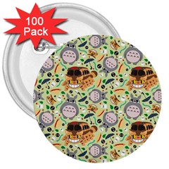 My Neighbor Totoro Pattern 3  Buttons (100 Pack) 