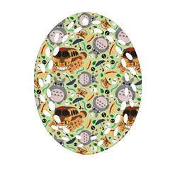 My Neighbor Totoro Pattern Ornament (oval Filigree)