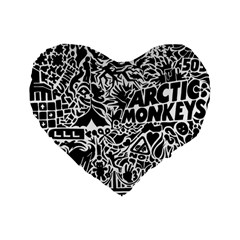 Arctic Monkeys Standard 16  Premium Flano Heart Shape Cushions by Jancukart