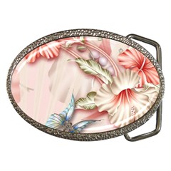 Glory Floral Exotic Butterfly Exquisite Fancy Pink Flowers Belt Buckles by Jancukart