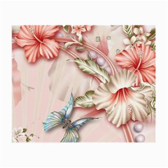 Glory Floral Exotic Butterfly Exquisite Fancy Pink Flowers Small Glasses Cloth