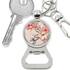 Glory Floral Exotic Butterfly Exquisite Fancy Pink Flowers Bottle Opener Key Chain by Jancukart