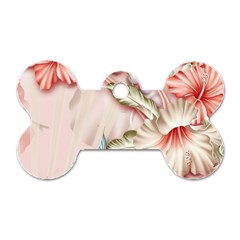 Glory Floral Exotic Butterfly Exquisite Fancy Pink Flowers Dog Tag Bone (one Side)