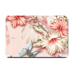 Glory Floral Exotic Butterfly Exquisite Fancy Pink Flowers Small Doormat