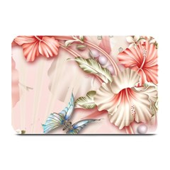 Glory Floral Exotic Butterfly Exquisite Fancy Pink Flowers Plate Mats