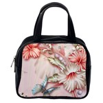 Glory Floral Exotic Butterfly Exquisite Fancy Pink Flowers Classic Handbag (One Side) Front