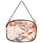 Glory Floral Exotic Butterfly Exquisite Fancy Pink Flowers Chain Purse (Two Sides) Front