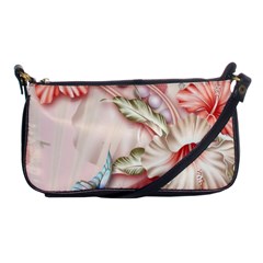 Glory Floral Exotic Butterfly Exquisite Fancy Pink Flowers Shoulder Clutch Bag