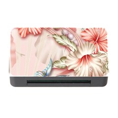 Glory Floral Exotic Butterfly Exquisite Fancy Pink Flowers Memory Card Reader With Cf