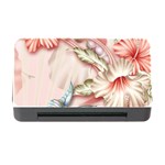 Glory Floral Exotic Butterfly Exquisite Fancy Pink Flowers Memory Card Reader with CF Front