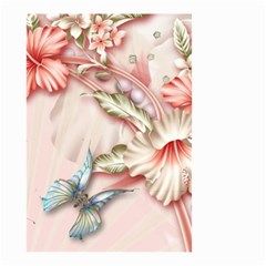 Glory Floral Exotic Butterfly Exquisite Fancy Pink Flowers Small Garden Flag (two Sides)