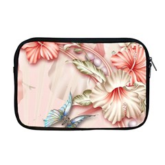 Glory Floral Exotic Butterfly Exquisite Fancy Pink Flowers Apple Macbook Pro 17  Zipper Case by Jancukart