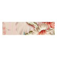 Glory Floral Exotic Butterfly Exquisite Fancy Pink Flowers Banner And Sign 4  X 1  by Jancukart