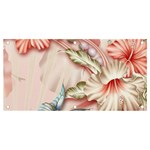 Glory Floral Exotic Butterfly Exquisite Fancy Pink Flowers Banner and Sign 4  x 2  Front