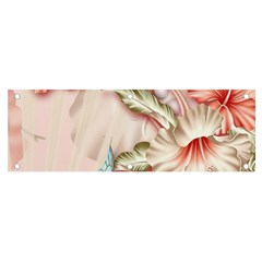 Glory Floral Exotic Butterfly Exquisite Fancy Pink Flowers Banner And Sign 6  X 2  by Jancukart