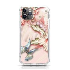 Glory Floral Exotic Butterfly Exquisite Fancy Pink Flowers Iphone 11 Pro 5 8 Inch Tpu Uv Print Case by Jancukart