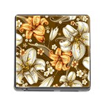 White And Yellow Floral Lilies Background Surface Memory Card Reader (Square 5 Slot) Front