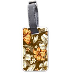 White And Yellow Floral Lilies Background Surface Luggage Tag (one side)