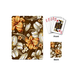 White And Yellow Floral Lilies Background Surface Playing Cards Single Design (Mini)