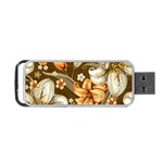 White And Yellow Floral Lilies Background Surface Portable USB Flash (One Side) Front