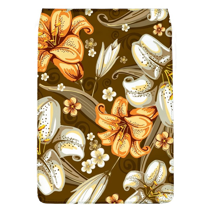 White And Yellow Floral Lilies Background Surface Removable Flap Cover (L)