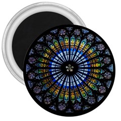 Mandala Floral Wallpaper Rose Window Strasbourg Cathedral France 3  Magnets by Jancukart