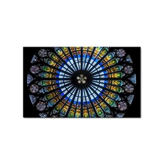 Mandala Floral Wallpaper Rose Window Strasbourg Cathedral France Sticker (rectangular) by Jancukart