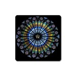 Mandala Floral Wallpaper Rose Window Strasbourg Cathedral France Square Magnet Front