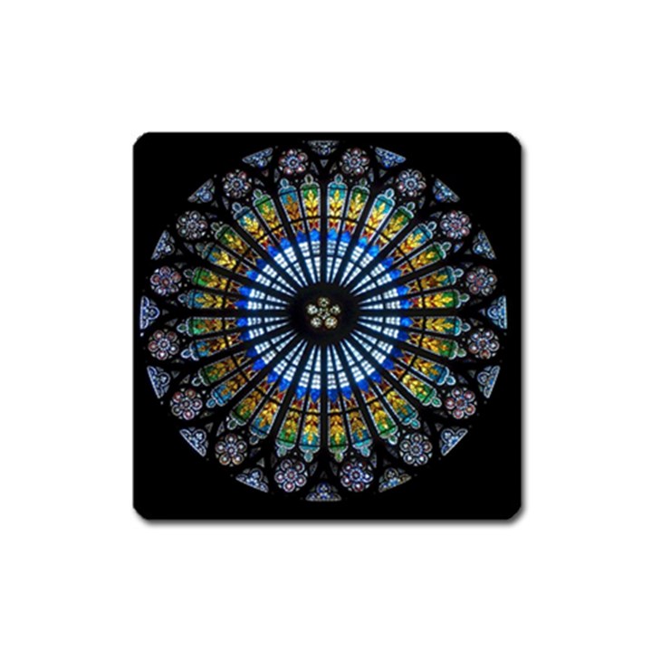 Mandala Floral Wallpaper Rose Window Strasbourg Cathedral France Square Magnet