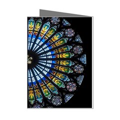 Mandala Floral Wallpaper Rose Window Strasbourg Cathedral France Mini Greeting Cards (pkg Of 8) by Jancukart