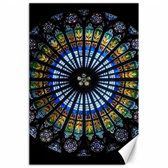 Mandala Floral Wallpaper Rose Window Strasbourg Cathedral France Canvas 20  X 30  by Jancukart