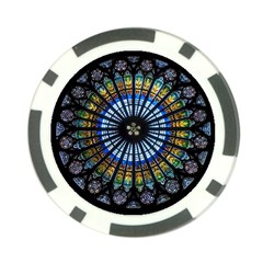 Mandala Floral Wallpaper Rose Window Strasbourg Cathedral France Poker Chip Card Guard by Jancukart