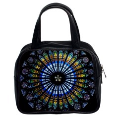 Mandala Floral Wallpaper Rose Window Strasbourg Cathedral France Classic Handbag (two Sides)