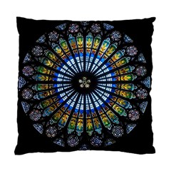 Mandala Floral Wallpaper Rose Window Strasbourg Cathedral France Standard Cushion Case (two Sides) by Jancukart