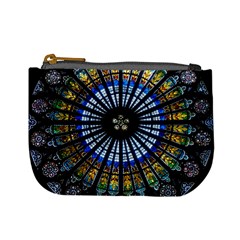 Mandala Floral Wallpaper Rose Window Strasbourg Cathedral France Mini Coin Purse by Jancukart